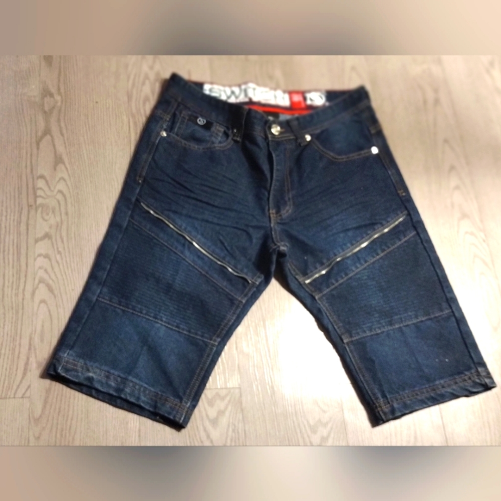 Men's Switch Premium Denim Slim Fit Blue Shorts Size: 30"x 12.5", 10" Rise